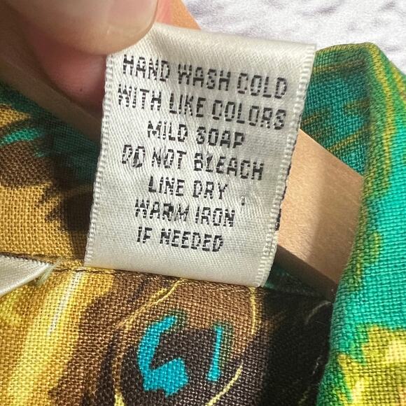 Richard Malcolm Women's 1X Linen Artsy Maximalist Boho Eclectic Peacock Jacket - Picture 8 of 11